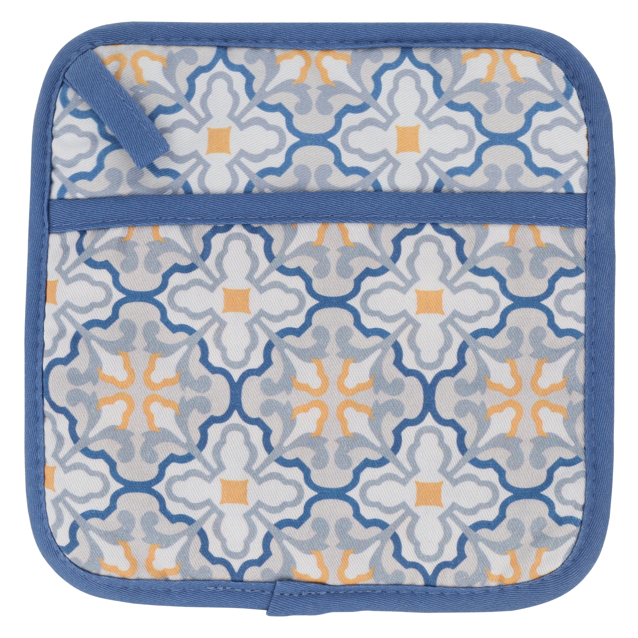 Florence Blue and Yellow Mitten and Potholder Combo