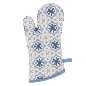 Nora Blue Mitten and Potholder Combo