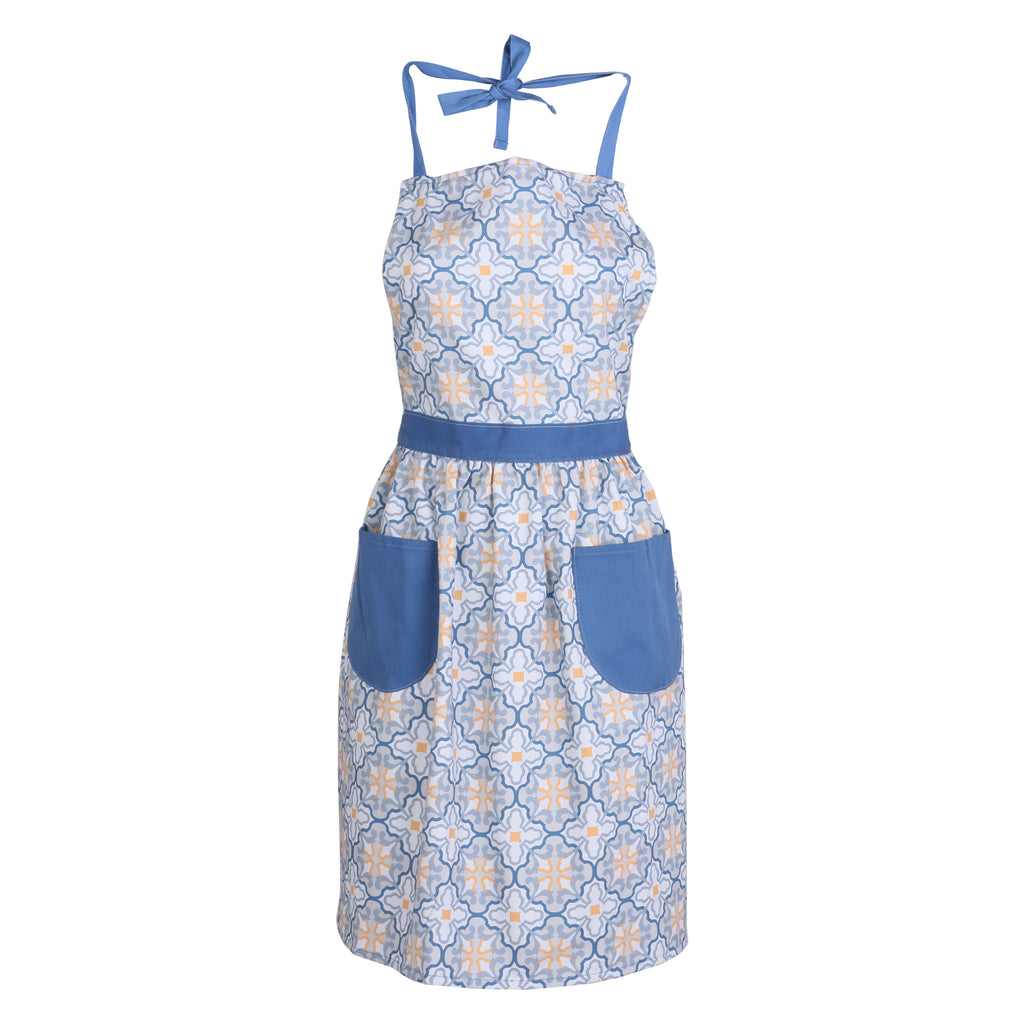 Florence Blue and Yellow Apron LiLi Homes Florence Blue and Yellow Apron LiLi Homes